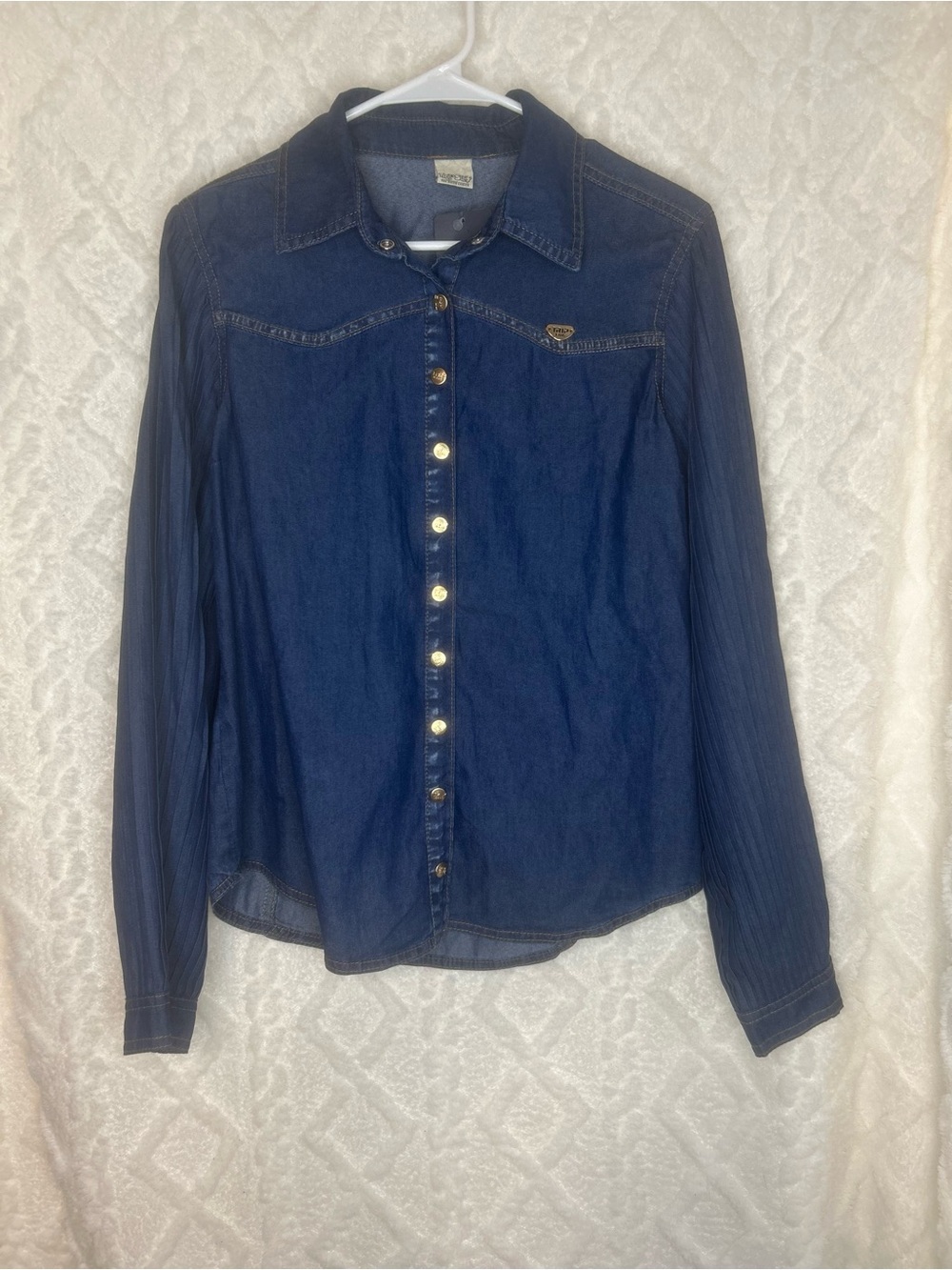 Trip Jeans Dark Blue Women’s Denim Shirt - Snap Button Down